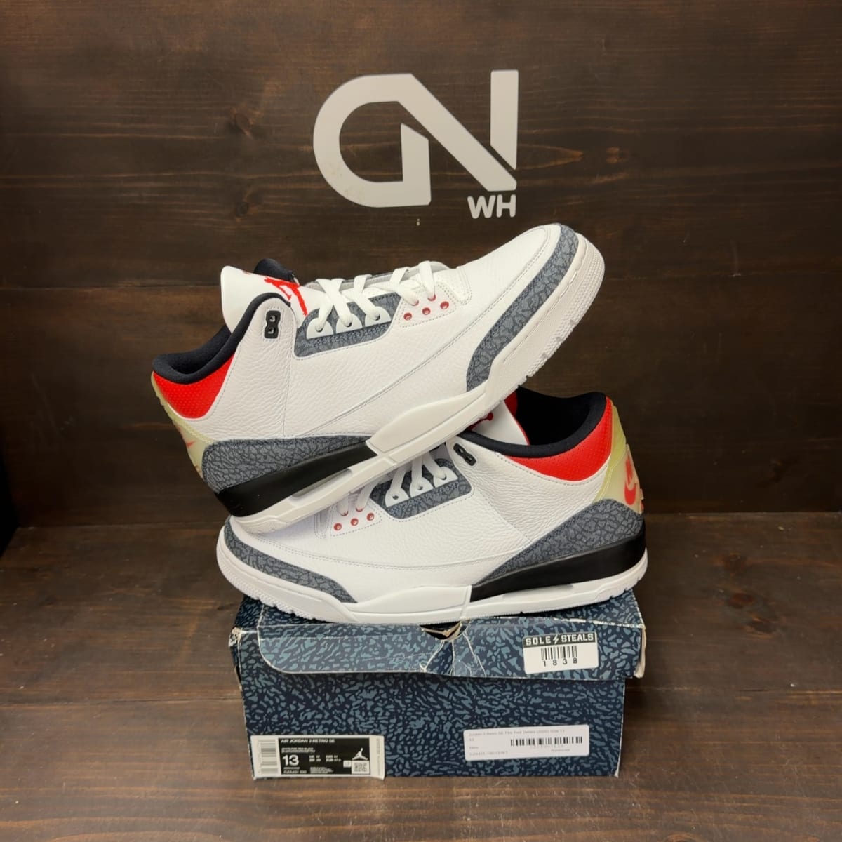 Jordan 3 Retro SE Fire Red Denim (2020) Size 13 - front