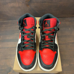 Jordan 1 Mid White Black Red (2022) Size 7.5 (Pre-Owned) - Image 3