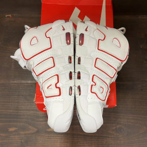 Nike Air More Uptempo White Varsity Red Outline Size 11 (Pre-Owned) - aux