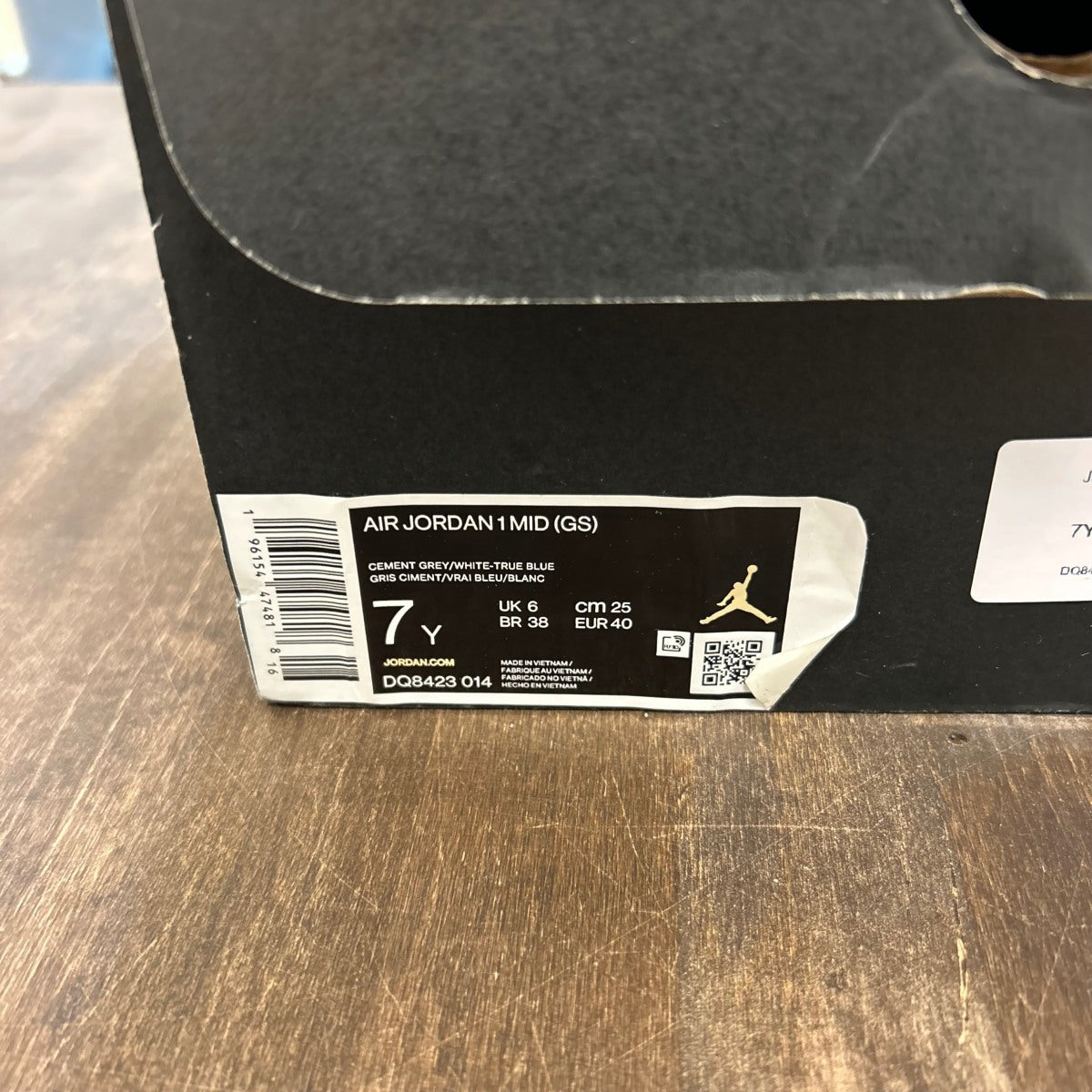 Jordan 1 Mid True Blue Cement (GS) - Image 6