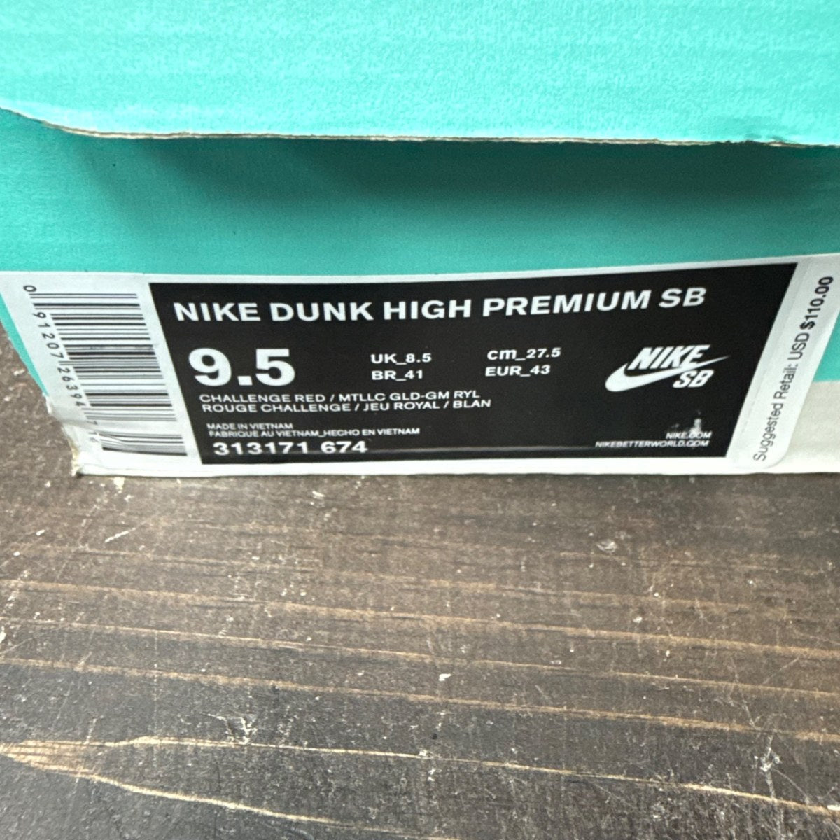 Nike SB Dunk High Tricolor (USA) Size 9.5 (Pre-Owned) - aux