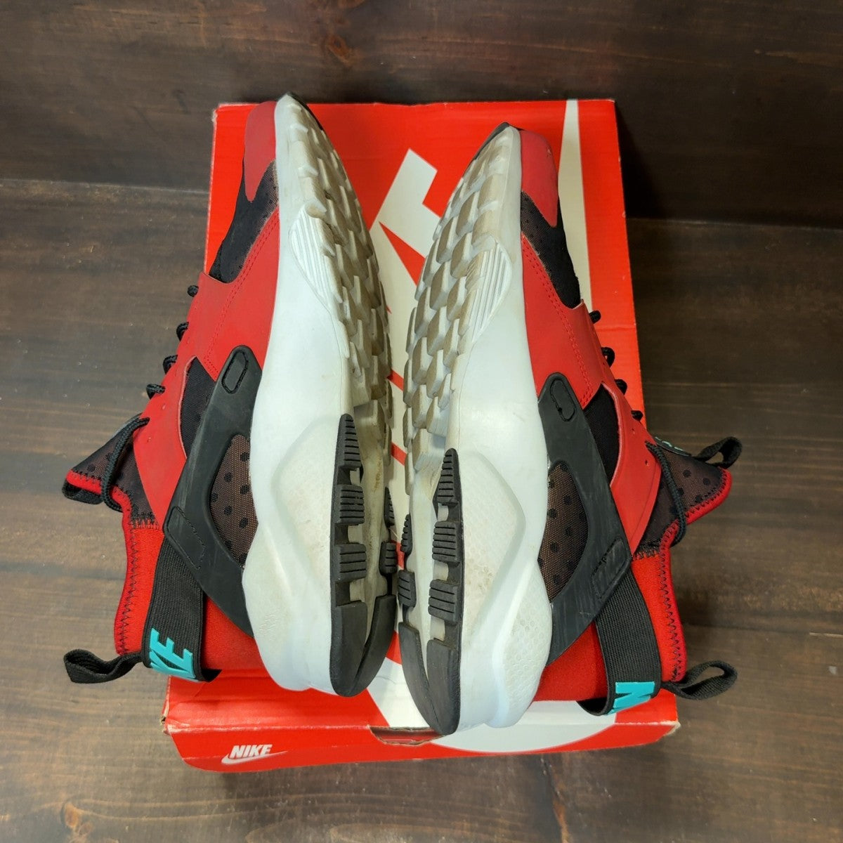 Nike Air Huarache Run Ultra Habanero Red White-White-Black Size 9.5 (Pre-Owned) - Image 5