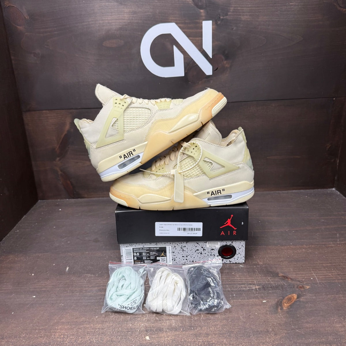 Jordan 4 Retro Off-White Sail (Women's) - Image 1