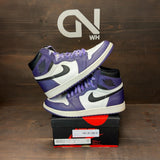 Jordan 1 Retro High Court Purple White Size 9 (Pre-Owned) - front