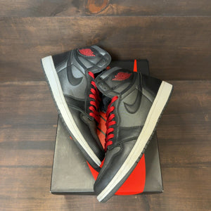 Jordan 1 Retro High Black Satin Gym Red - Image 2