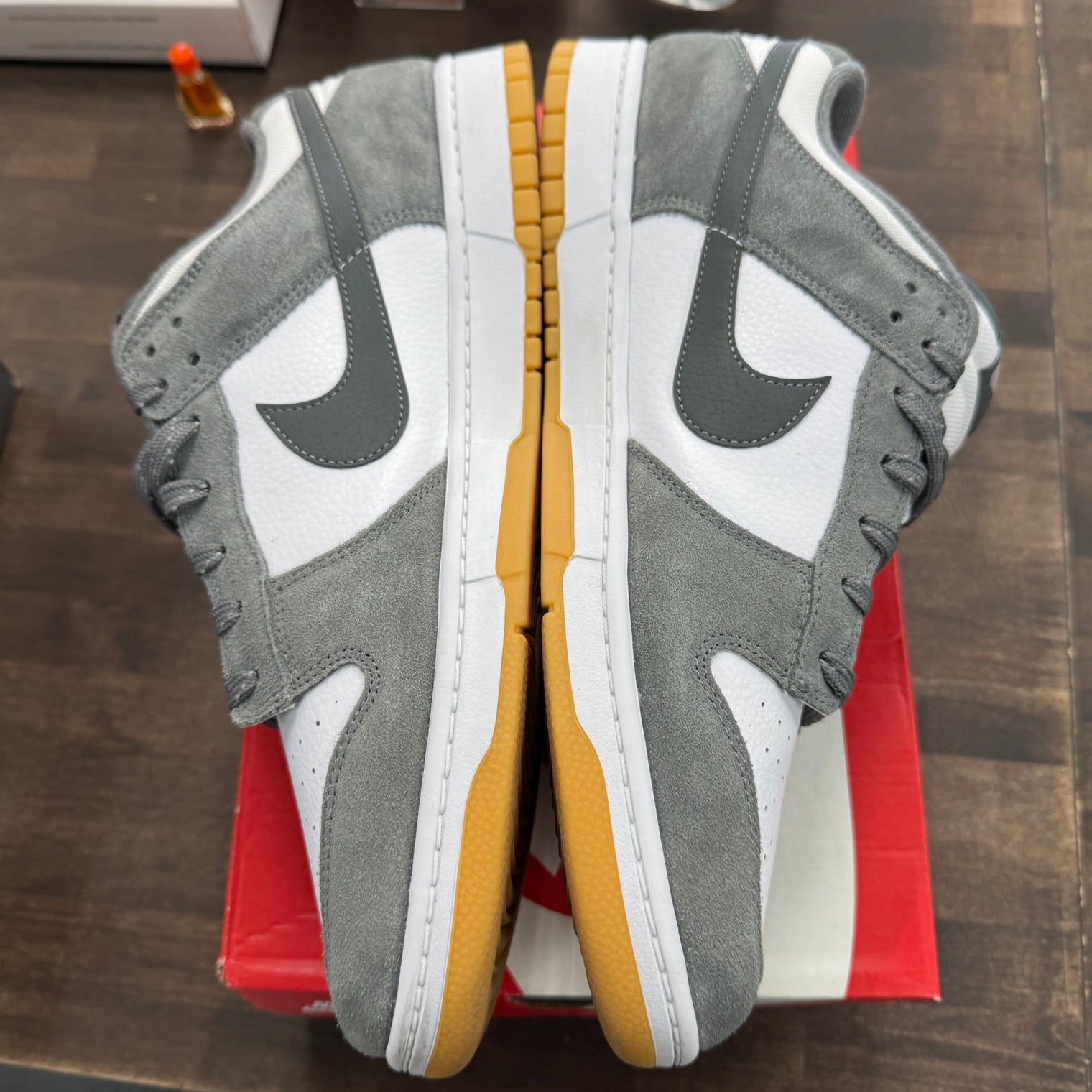 Smoke Grey Gum 3M Swoosh Dunk Low (USED)