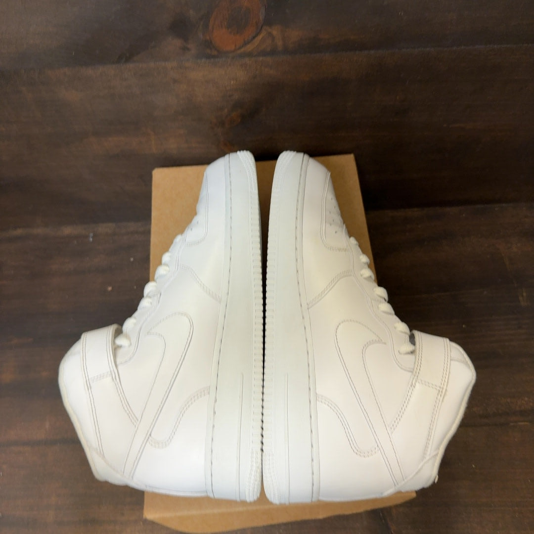 Nike Air Force 1 Mid Supreme White Size 10 (Pre-Owned) - Image 5