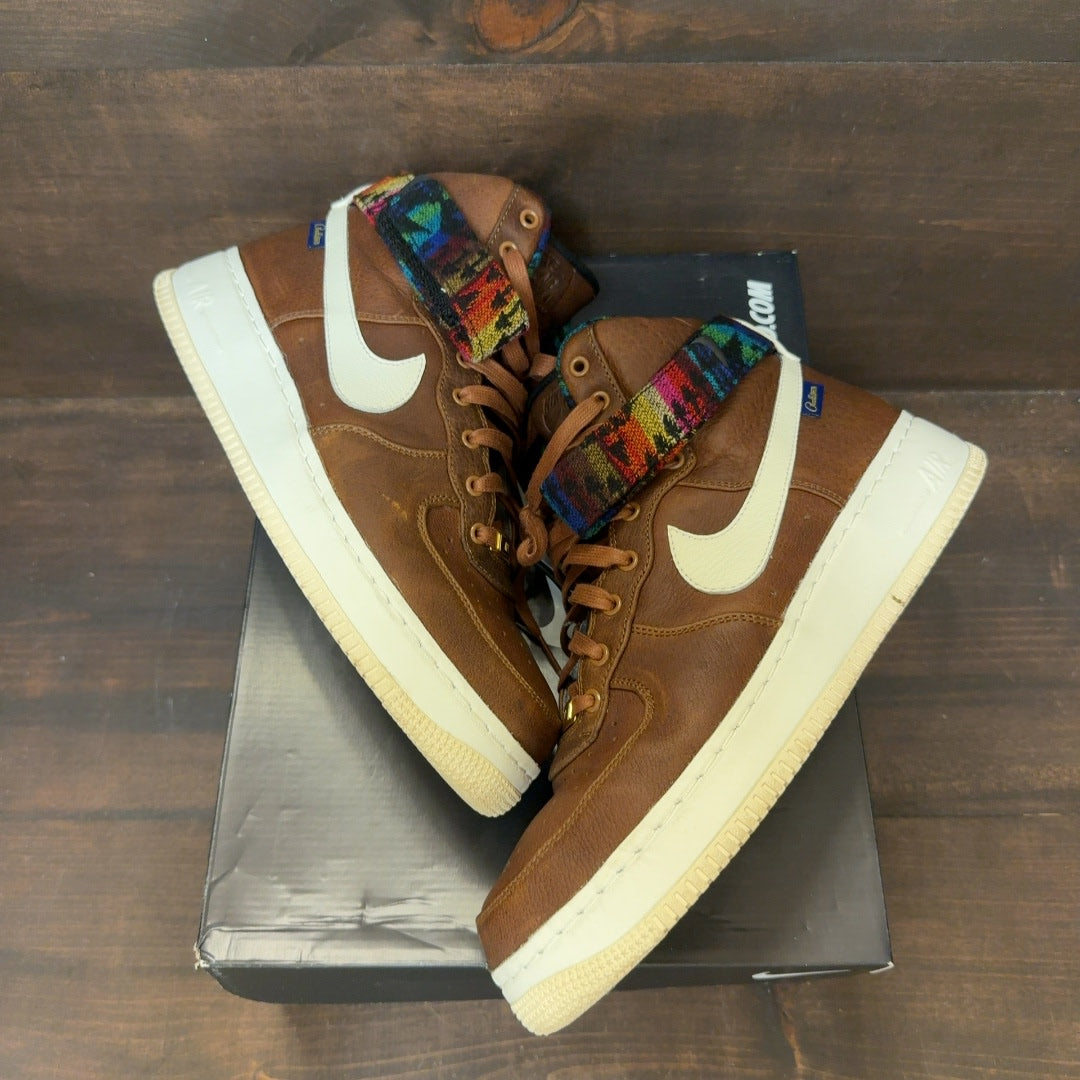 BKLYN BRED Nike Air Force 1 Mid Brown Nike ID Size 10.5 (Pre-Owned) - Image 2
