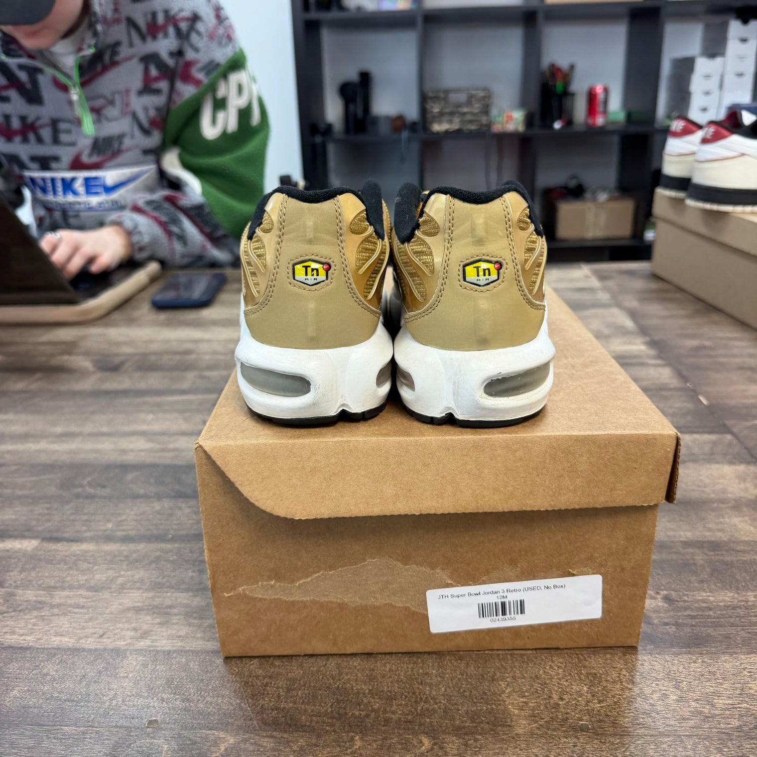 Metallic Gold Nike Air Max Plus (2018)(GS) (USED, No Box)