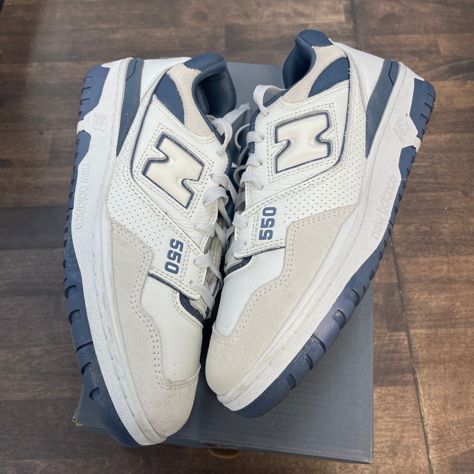 White Dusty Blue New Balance 550 (USED)