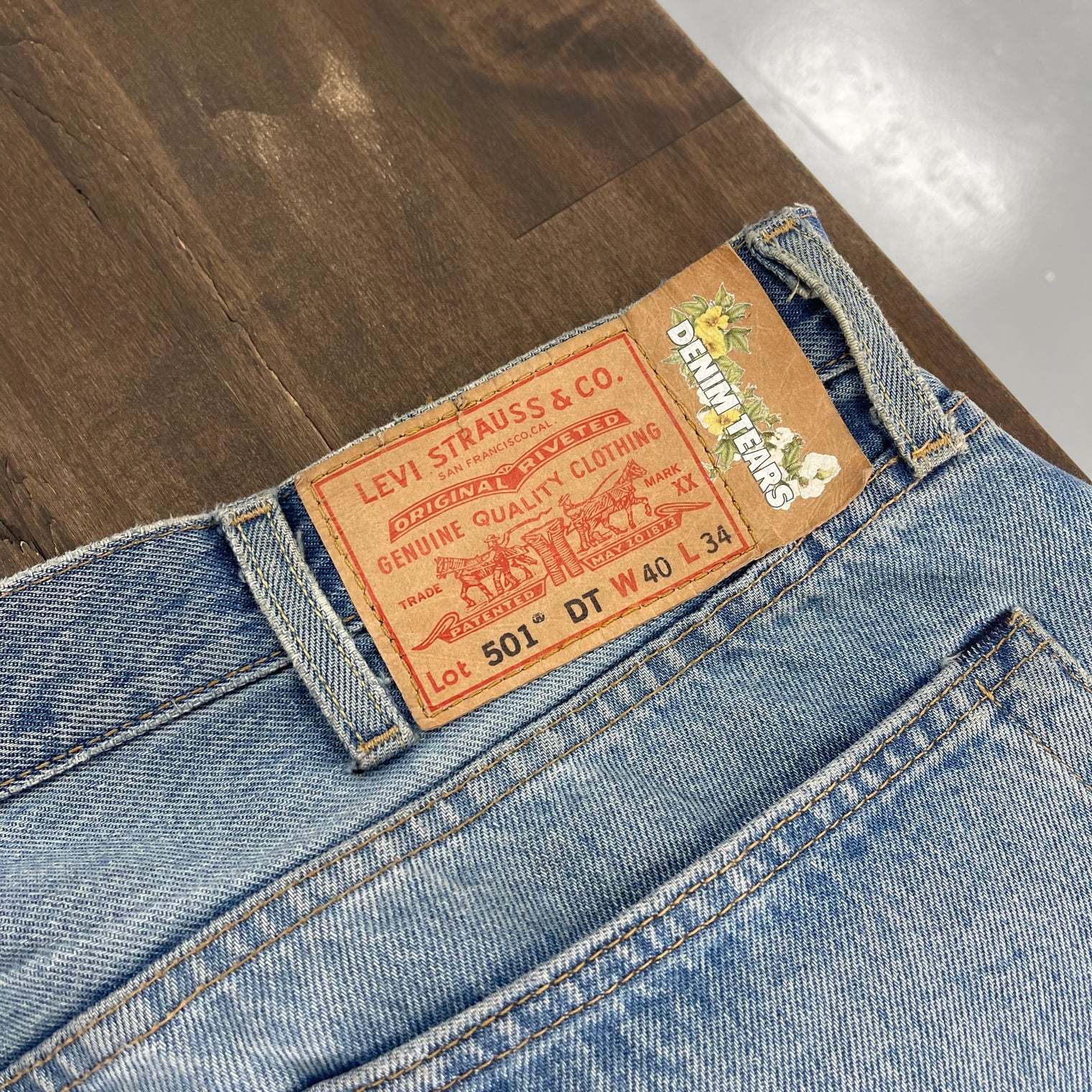 Denim Tears Light Blue Wreath Jeans (USED)
