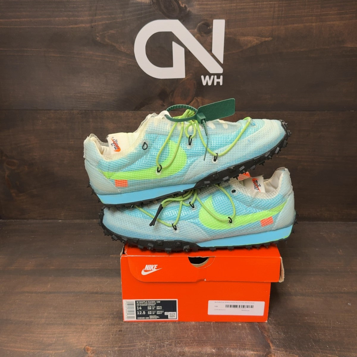 Nike Waffle Racer Off-White Vivid Sky (Women's) - Image 1