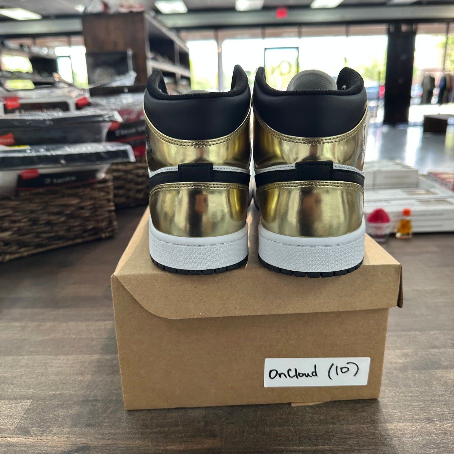 Patent Gold Jordan 1 Mid (USED, No Box)