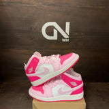 Barbie Pink Jordan 1 Mid (GS) Size 4.5Y (Pre-Owned) - Image 1