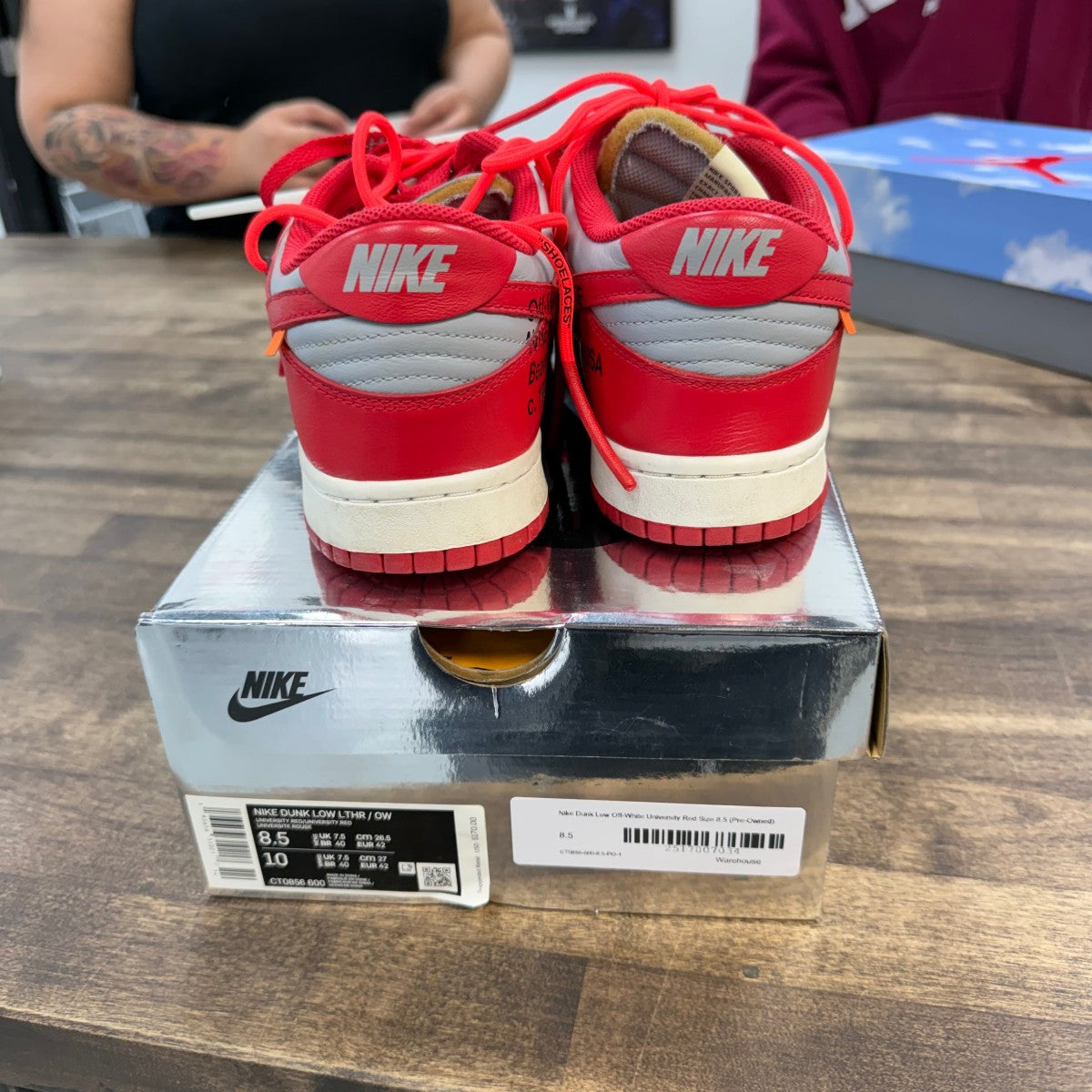 Nike Dunk Low Off-White University Red - Image 3
