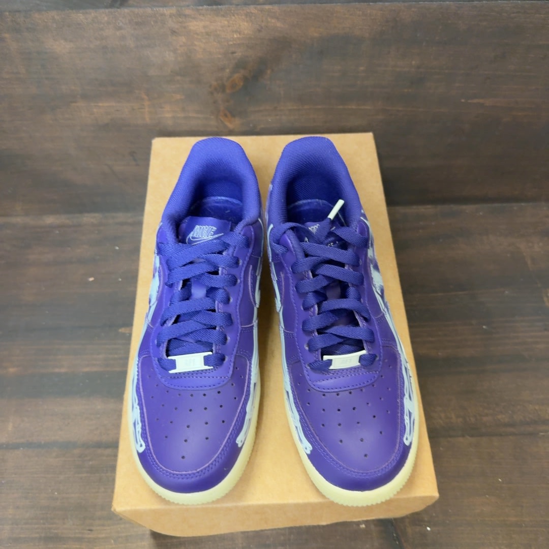 Nike Air Force 1 Low '07 QS Purple Skeleton Halloween (2021) Size 5 (Pre-Owned) - Image 3