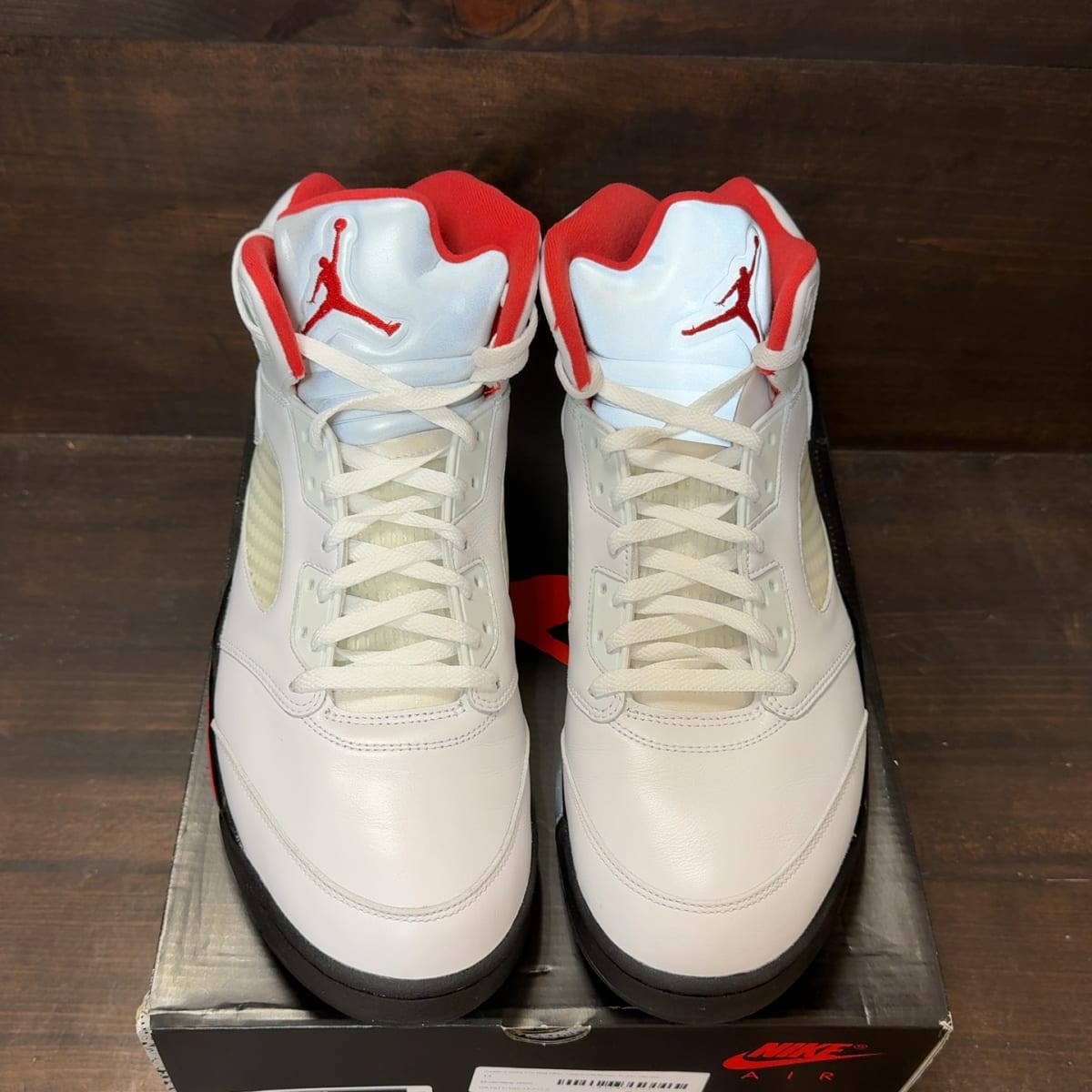 Jordan 5 Retro Fire Red Silver Tongue (2020) Size 14 (Pre-Owned) - tag