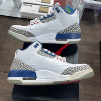 True Blue Jordan 3 Retro (USED, Replacement Box, No insoles)