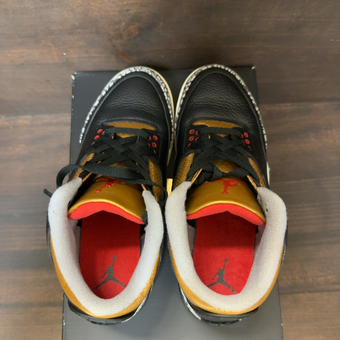 Jordan 3 Retro Black Cement Gold (Women's) Size 8W (Pre-Owned)