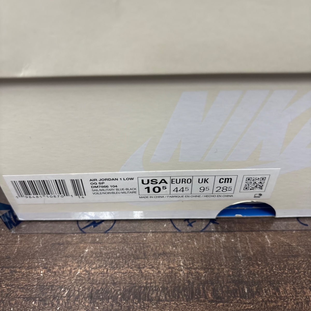 Jordan 1 Retro Low OG SP Fragment x Travis Scott Sail Military Blue Size 10.5 (Pre-Owned) - Image 7