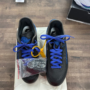 Jordan 2 Retro Low SP Off-White Black Blue Size 9.5 (Moderately Worn Pre-Owned)