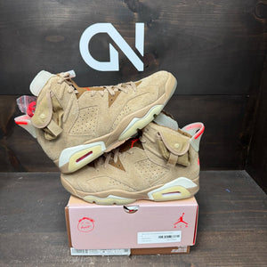 Jordan 6 Retro Travis Scott British Khaki Size 9 (Pre-Owned) - front