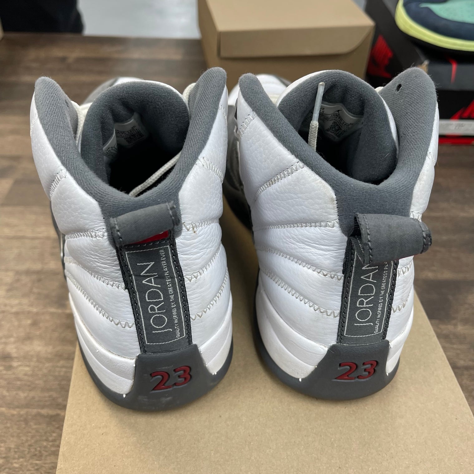 White Dark Grey Jordan 12 (USED, No Box)