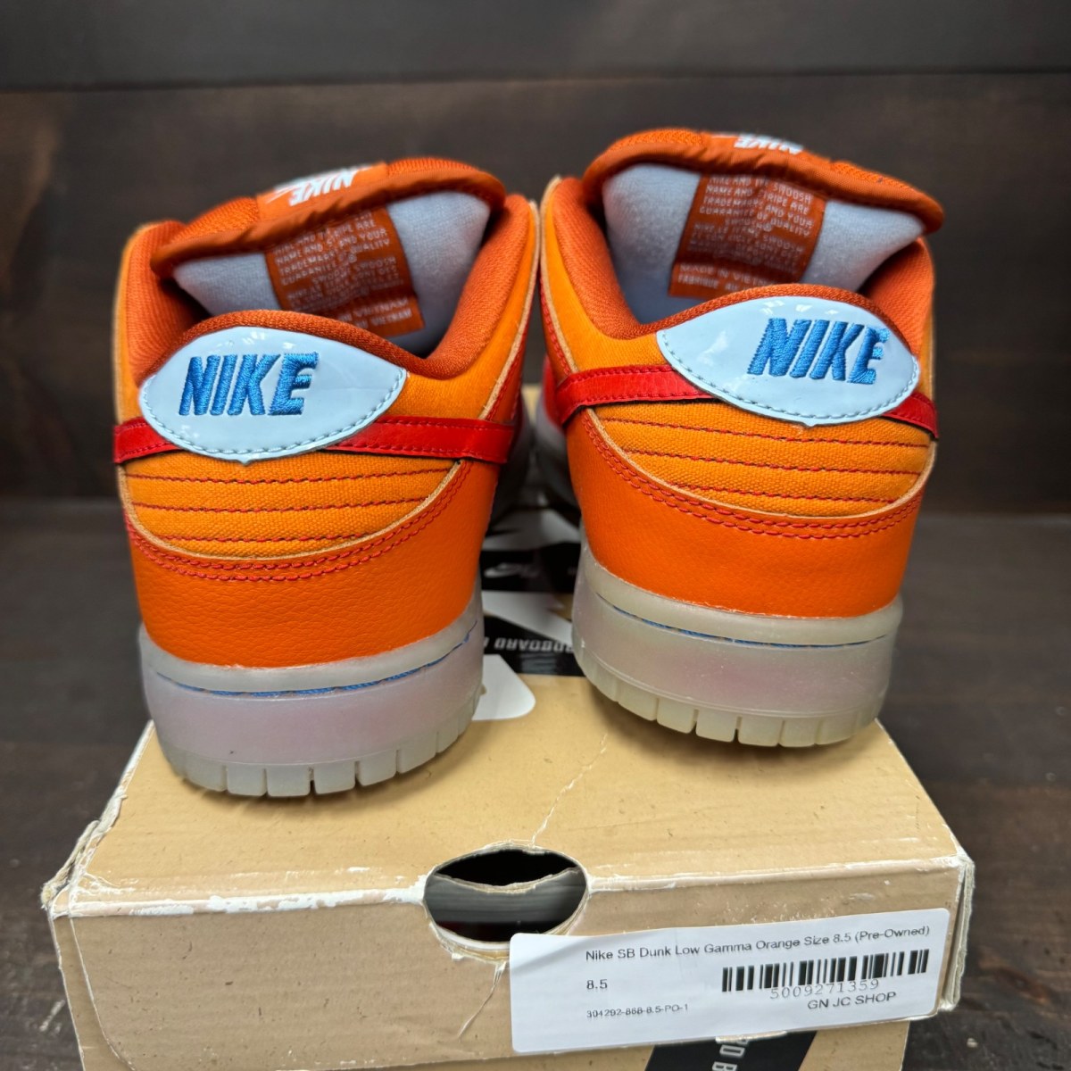 Nike SB Dunk Low Gamma Orange Size 8 (Pre-Owned) - sole