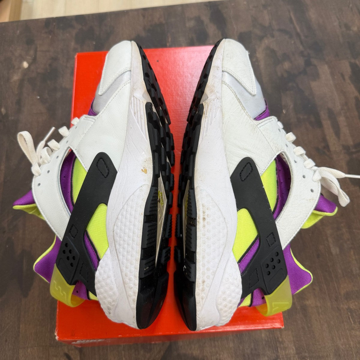 Nike Air Huarache Run Neon Yellow Magenta (2021) Size 10.5 (Pre-Owned) - Image 3