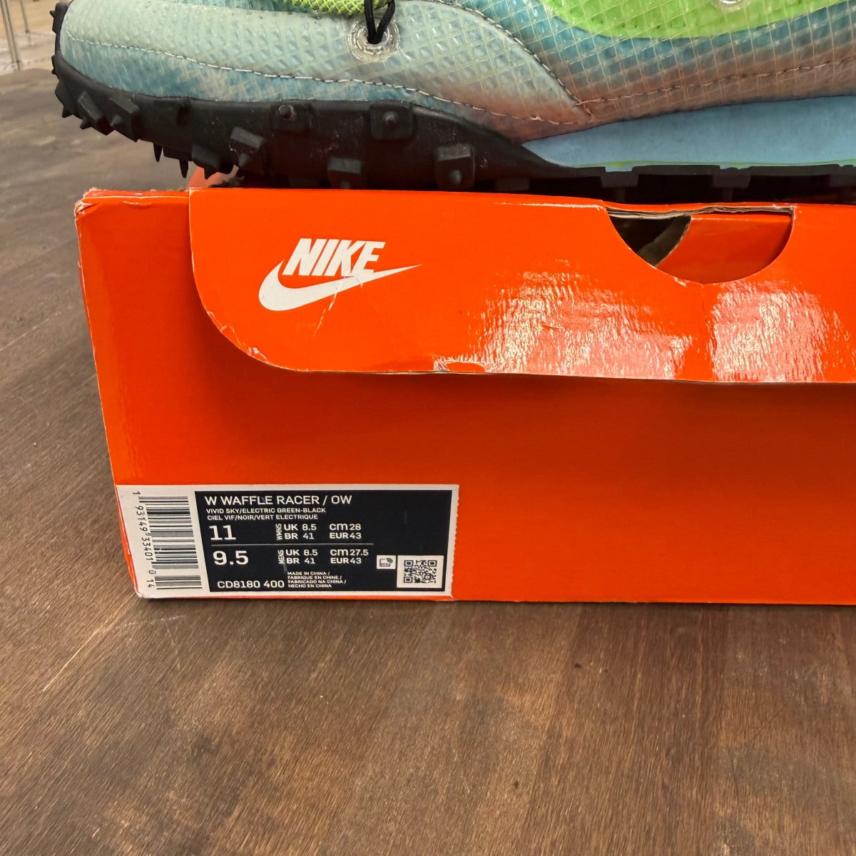 Nike Waffle Racer Off-White Vivid Sky (Women's) - Image 6