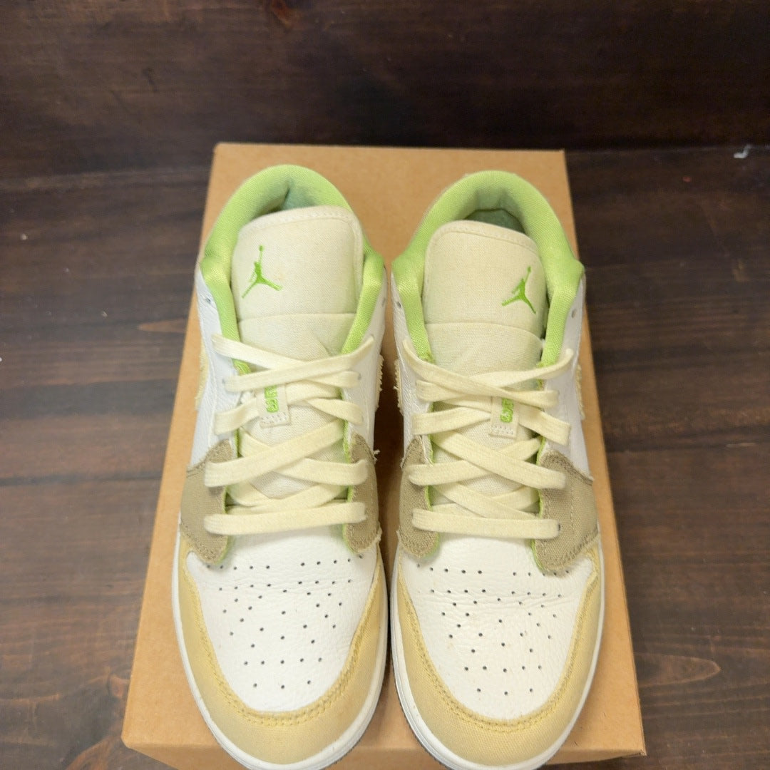 Jordan 1 Low Pastel Grind Vivid Green (GS) Size 7Y (Pre-Owned) - Image 3