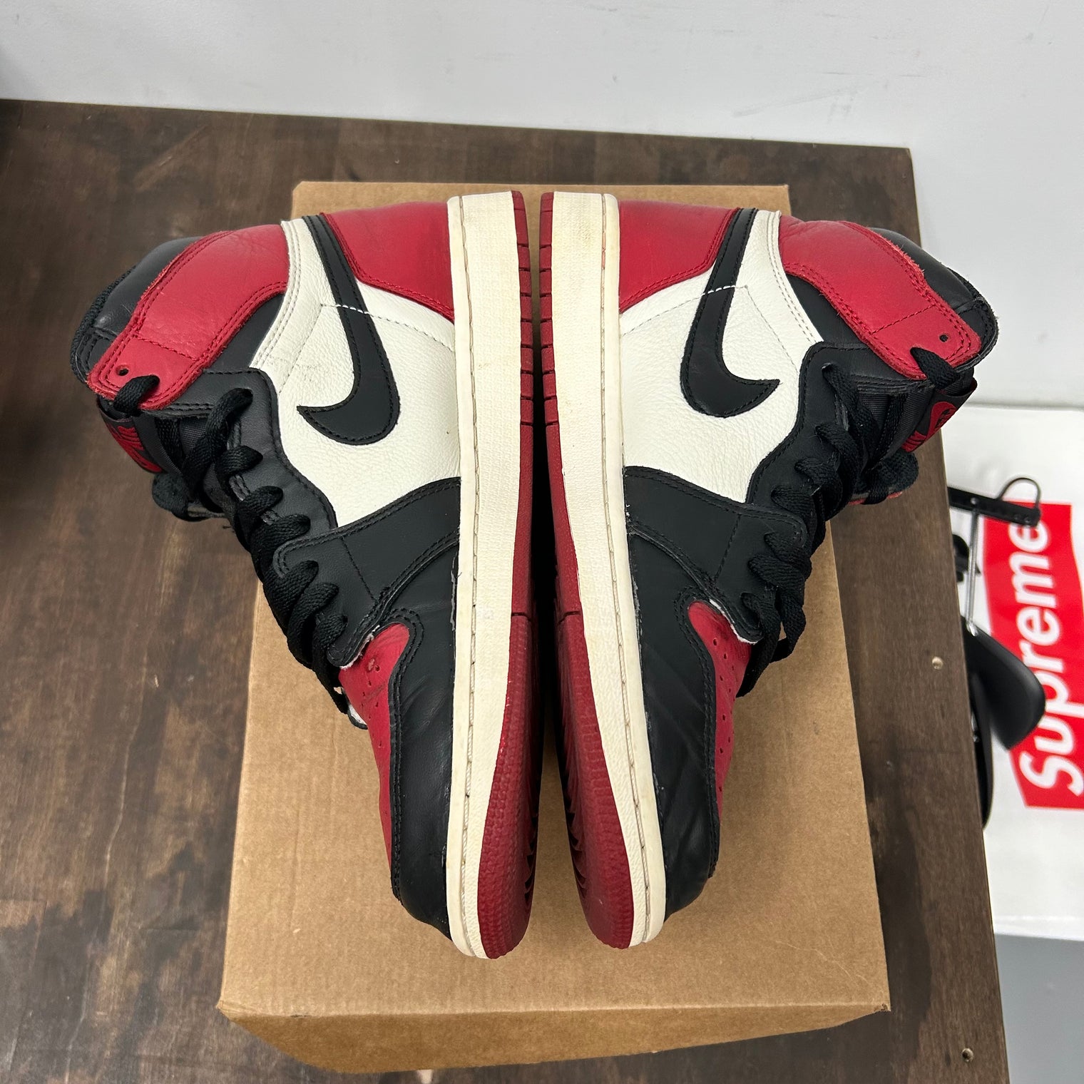 Bred Toe Jordan 1 High (USED, No Insoles, No Box)