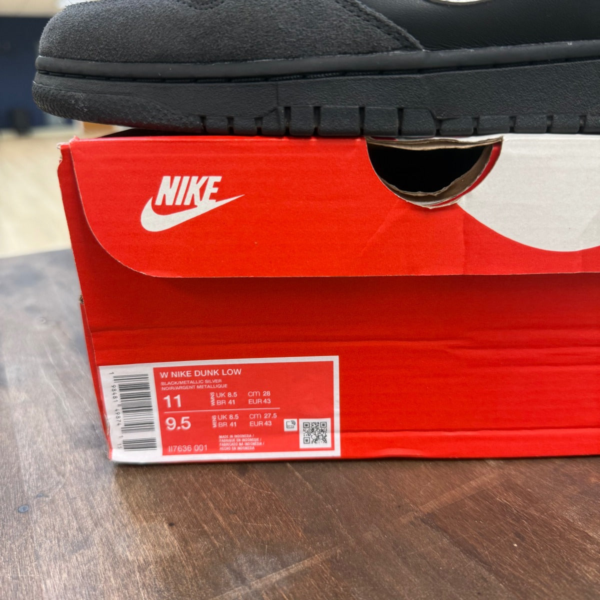 Nike Wmns Dunk Low 'Black Anthracite Silver' Size 11W (Pre-Owned) - Image 7
