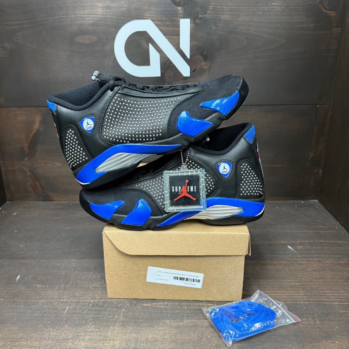 Jordan 14 Retro Supreme Black Size 11.5 (Pre-Owned) - Image 1