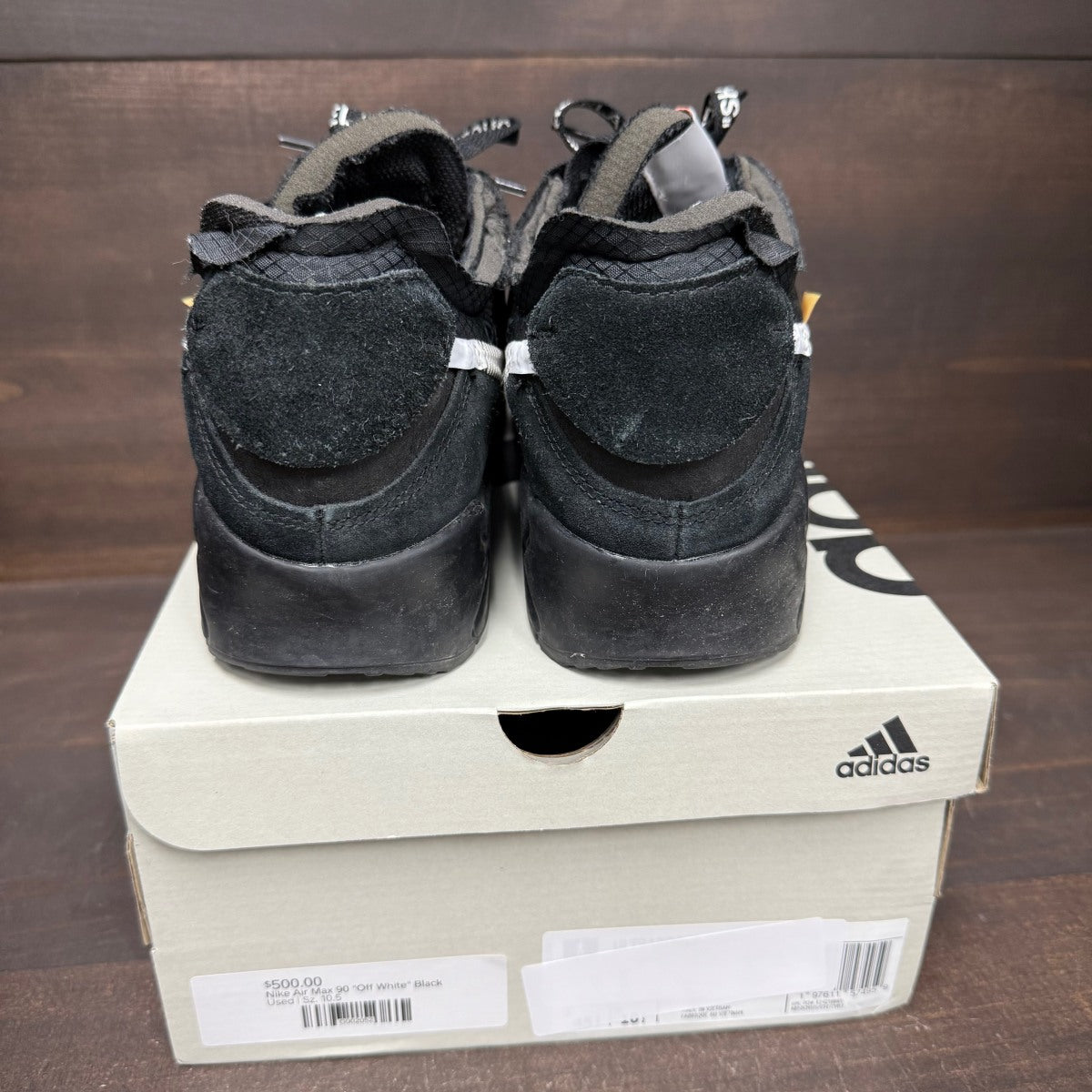 Nike Air Max 90 Off-White Black Size 10.5 (Pre-Owned) - Image 6