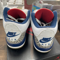 True Blue Jordan 3 Retro (USED, Replacement Box, No insoles)