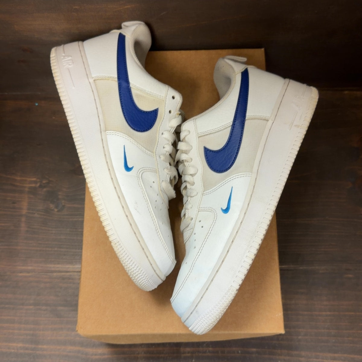 Nike Air Force 1 Low White Light Photo Blue Deep Royal Blue Size 10 (Pre-Owned) - Image 2