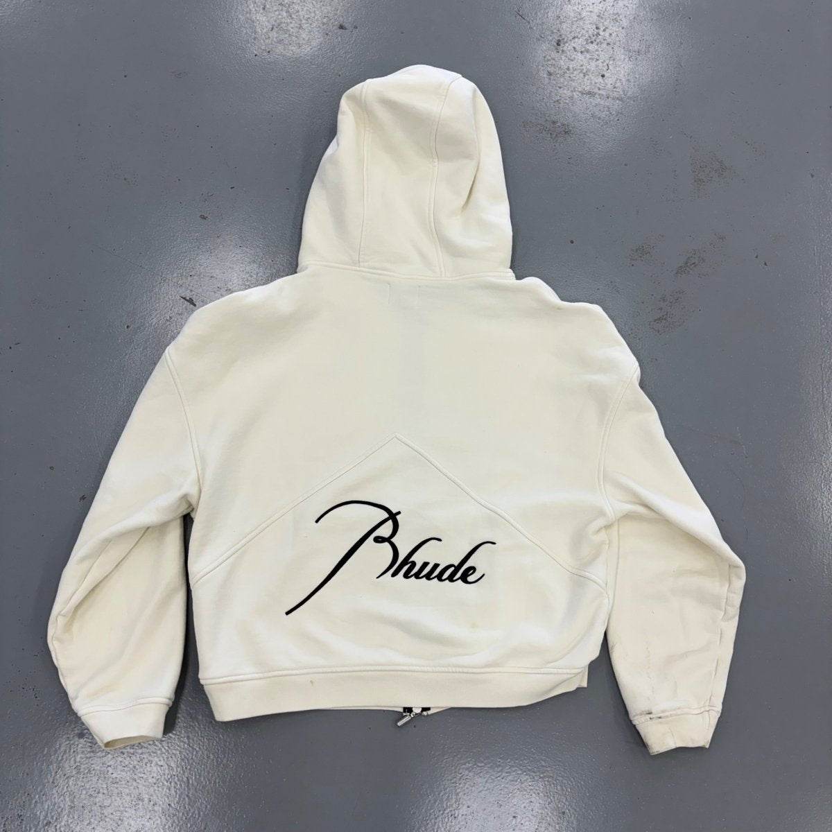 Rhude Off-White Embroidered Cursive Script ZipUp - Image 2