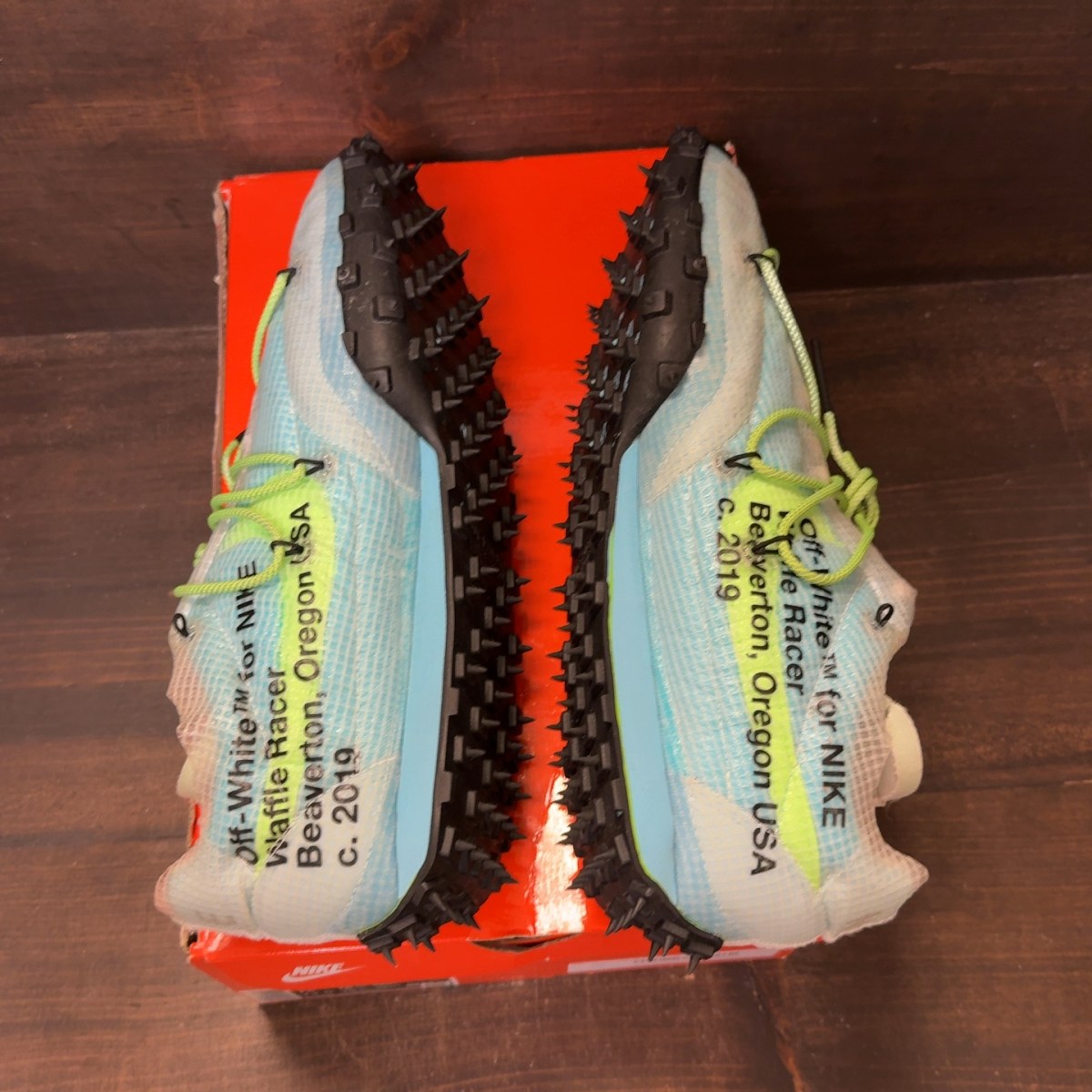 Nike Waffle Racer Off-White Vivid Sky (Women's) - Image 6