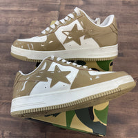 A Bathing Ape Bape Sta Patent Leather White Khaki (2023) (USED)