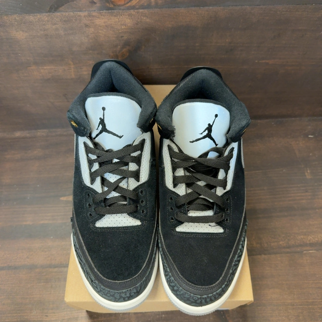 Jordan 3 Retro Tinker Black Cement Gold Size 10 (Pre-Owned) - Image 3