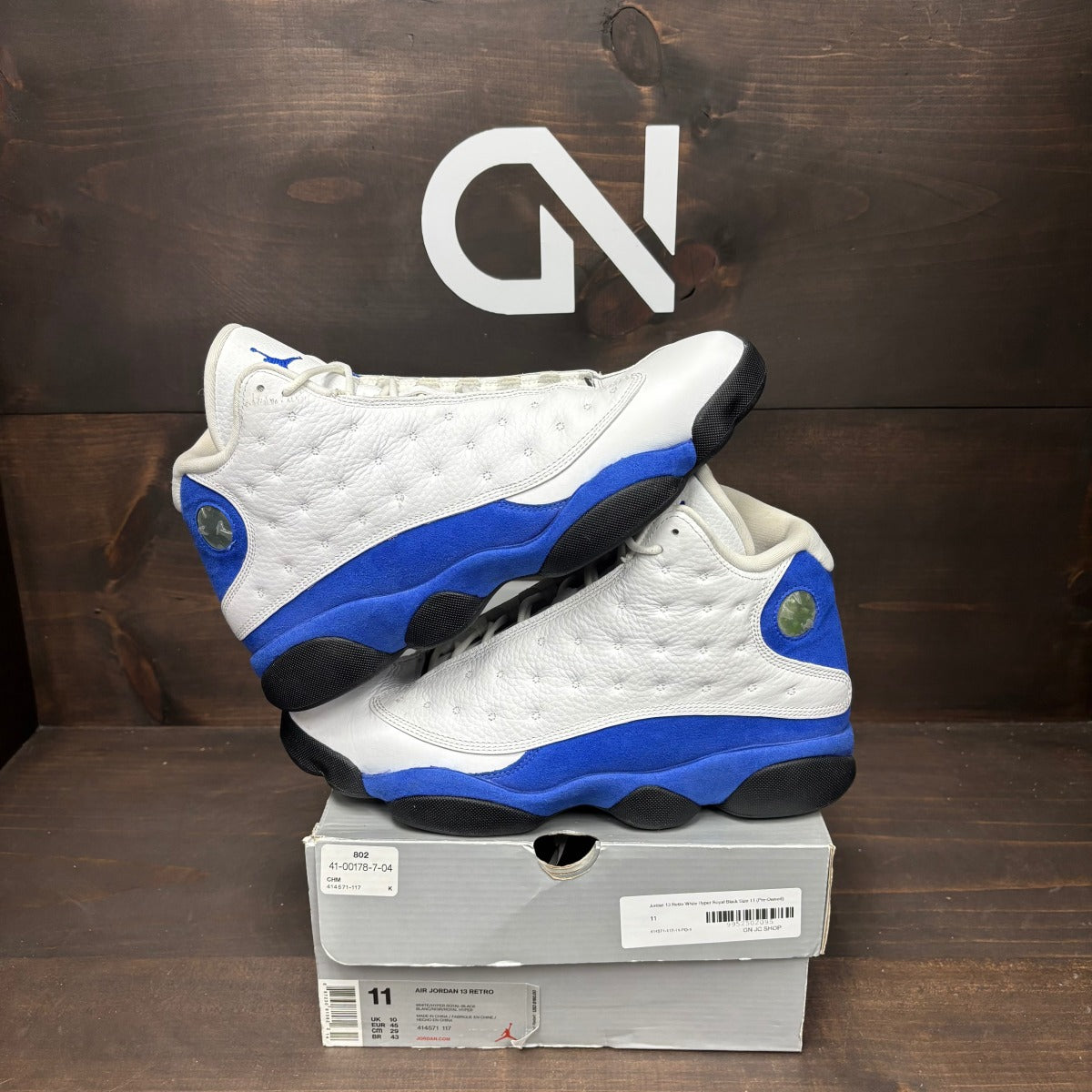 Jordan 13 Retro White Hyper Royal Black - Image 1