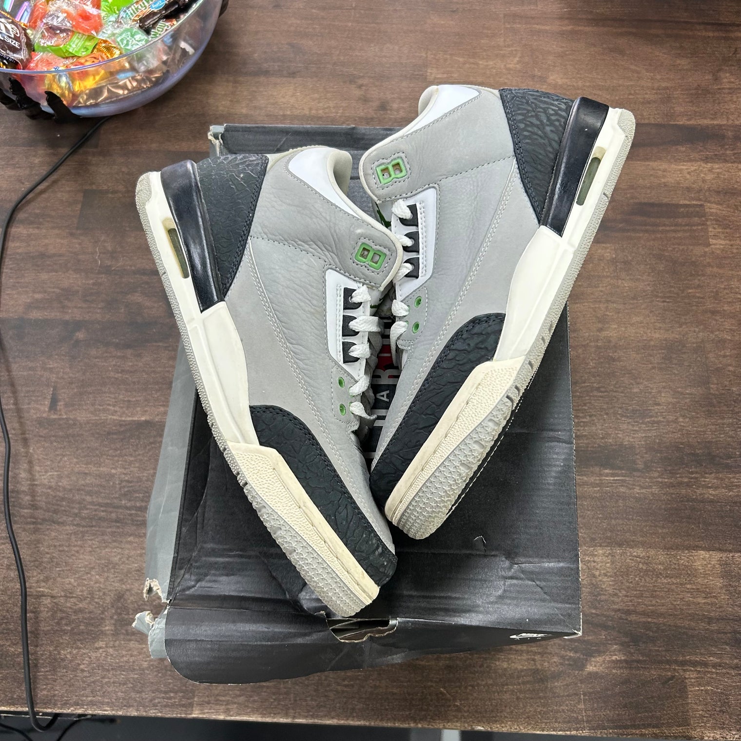 Chlorophyll Jordan 3 (GS) (USED, Replacement Box)