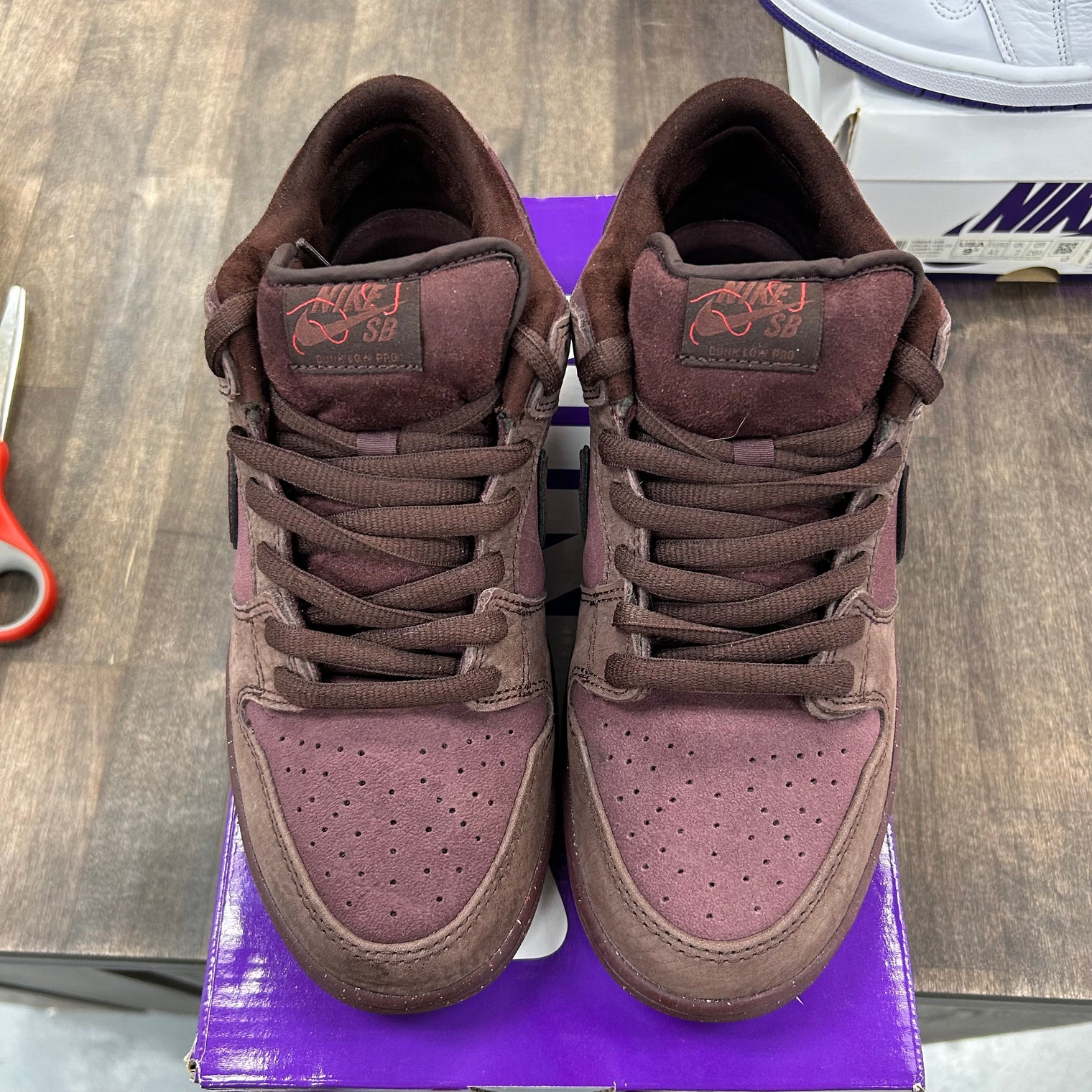 City of Love Burgundy Crush SB Dunk Low (Lightly Worn)