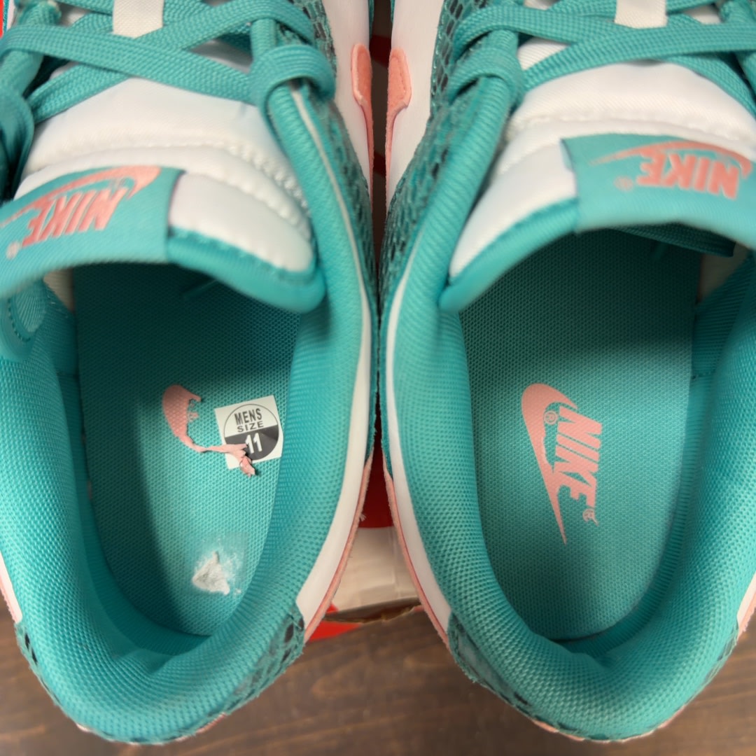 Nike Dunk Low Snakeskin Washed Teal Bleached Coral - Image 5