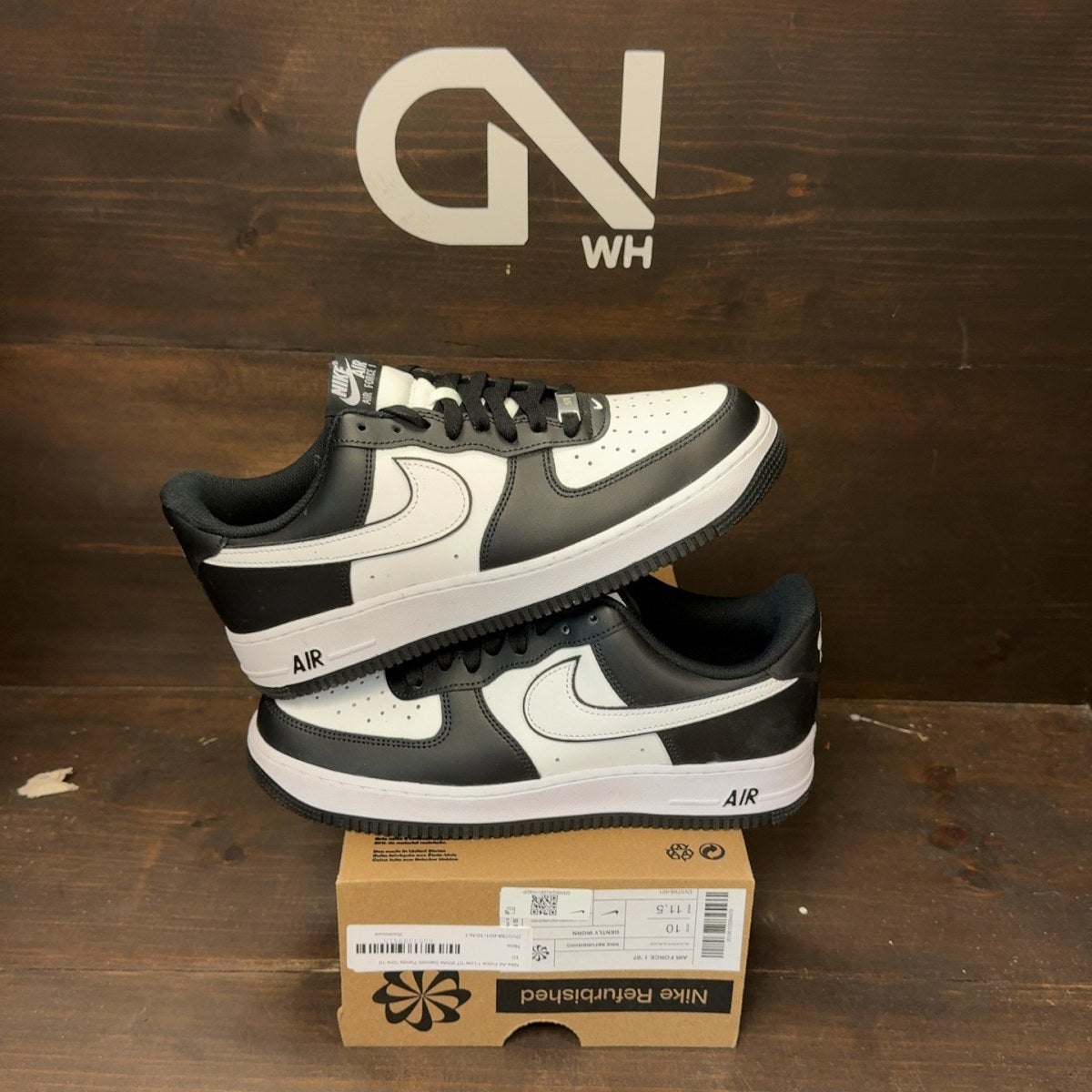 Nike Air Force 1 Low '07 White Swoosh Panda - Image 1