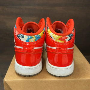 Jordan 1 Mid Barcelona Sweater Red Patent (GS) Size 4Y (Pre-Owned) - aux