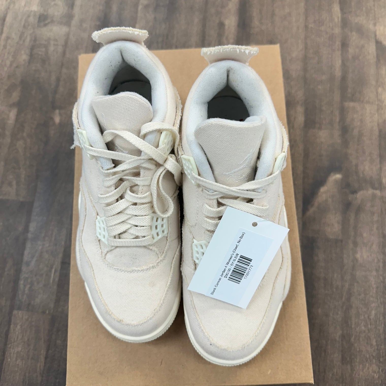 (W) Blank Canvas Jordan 4 (Used, No Box)