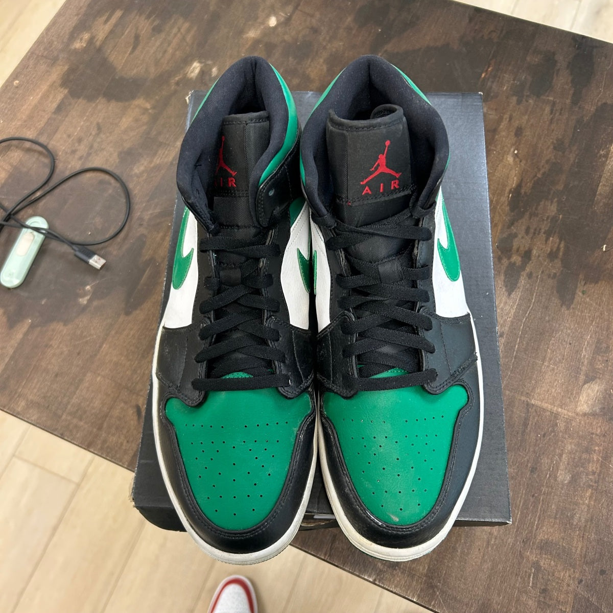 Jordan 1 Mid Green Toe - Image 2