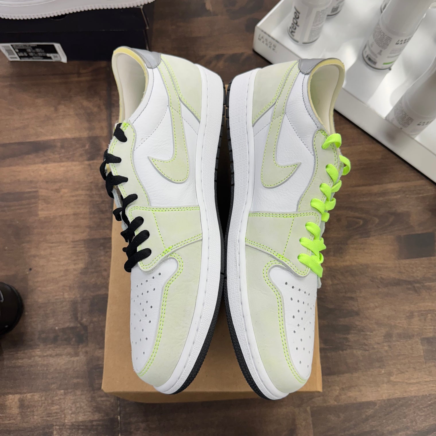 White Ghost Green Black Jordan 1 Retro Low (USED, No Box)